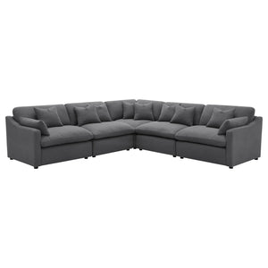Hobson - Upholstered Modular Sectional Sofa Dark Gray