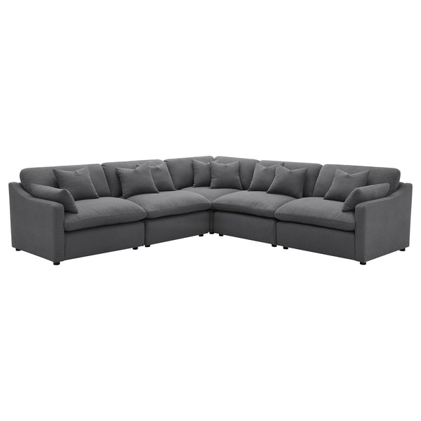 Hobson - Upholstered Modular Sectional Sofa Dark Gray