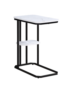 Ida - Faux Marble Chairside Table - Black / White