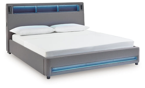 Verishaw - Upholstered Bed Gray