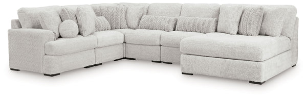 Cuddle Plush - Sectional White 6 Pc. Sectional With Armless Chaise And LAF Corner Chair