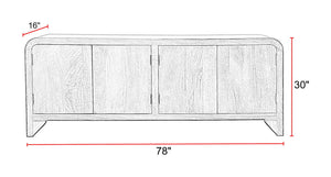 Portico - 78" Console - Warm Brown