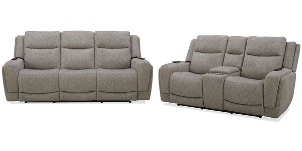 Penfield - Power Reclining Sofa Set Light Brown 2 Pc. Sofa, Loveseat