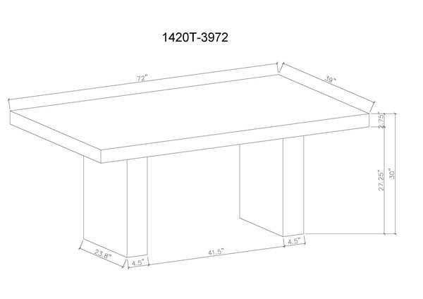 Vega - Faux Marble Dining Table - White / Black