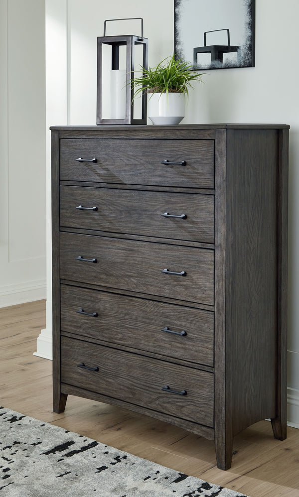 Montillan - Grayish Brown - Five Drawer Chest