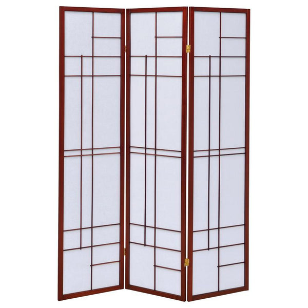 Katerina - 3-Panel Room Divider Folding Shoji Screen - Cherry
