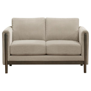 Islington - Fabric Upholstered Panel Arm Loveseat - Taupe