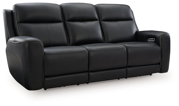 5Z-Comfort - Relaxation - Power Reclining Sofa With Adj Headrest Black