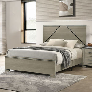 Joanna - Queen Bed With LED - Weathered Gray