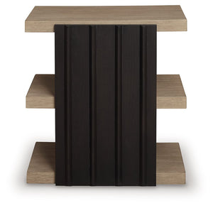 Rylandyn - Rectangular End Table - Black / Light Brown