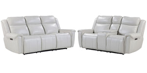 Atlantis - Reclining Sofa Set White 2 Pc. Sofa, Loveseat