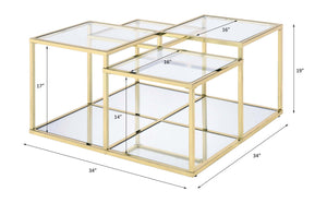 Uchenna - Coffee Table - Clear Glass & Gold