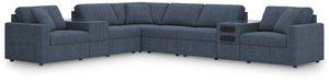 Modmax - Ink - Sectional Blue 8 Pc. Sectional With Audio And Storage Consoles