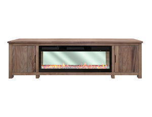 Natural Parota - Electric Fireplace - Brown Cappuccino