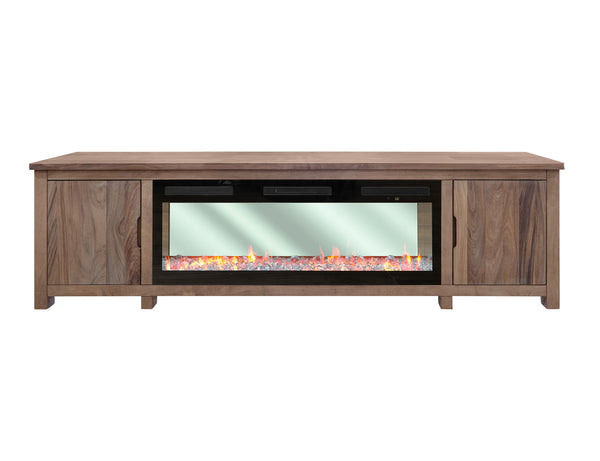Natural Parota - Electric Fireplace - Brown Cappuccino