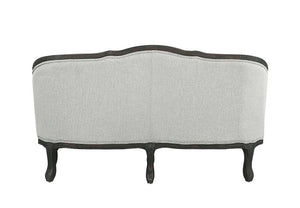 Samael - Loveseat - Gray Linen & Dark Brown Finish