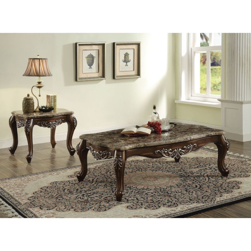 Latisha - Coffee Table Antique Oak Wood Top