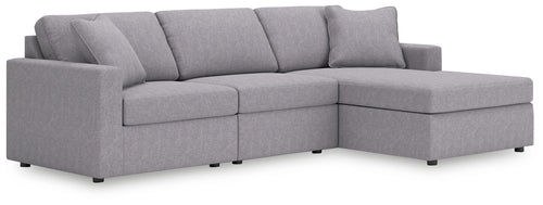 Modmax - Granite - Sectional Gray 3 Pc. Sectional With Raf Corner Chaise