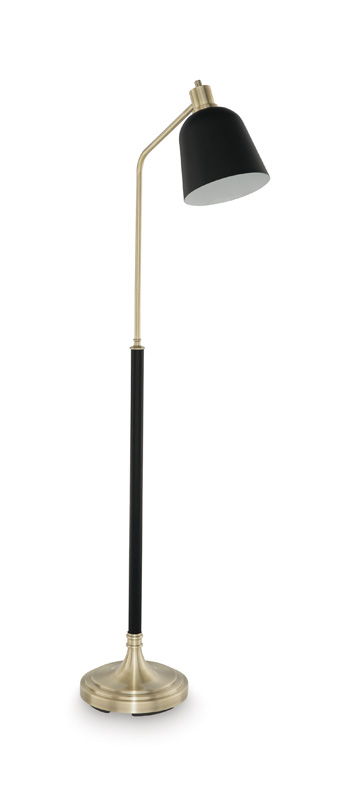 Clairwell - Metal Floor Lamp - Black / Gold Finish