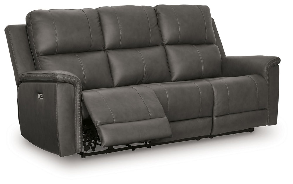Bleckley - Power Reclining Sofa With Adjustable Headrest Gray