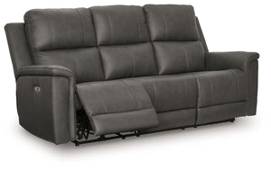 Bleckley - Power Reclining Sofa With Adjustable Headrest Gray