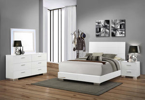 Felicity - Bedroom Set With LED Mirror White California King