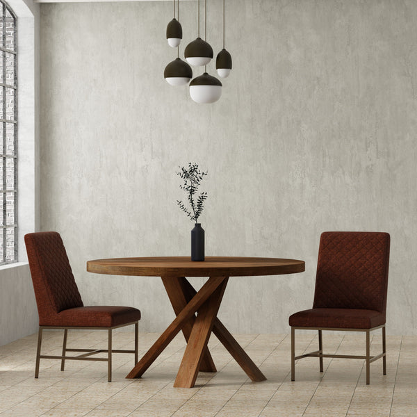 Crossings - Round Dining Table With 4 Upholstered Chairs