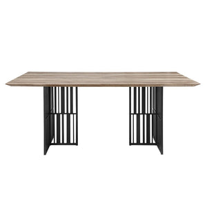 Zudora - Dining Table - Antique Oak & Black