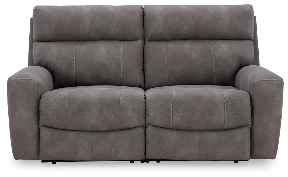 Next-Gen Durapella - Reclining Sectional Dark Gray 2 Pc. Power Reclining Sectional Loveseat