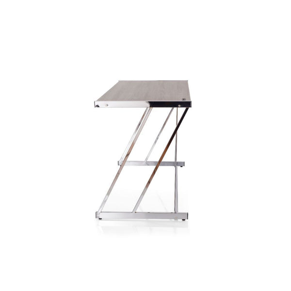 Finis - Writing Desk With USB - Weathered Oak & Chrome