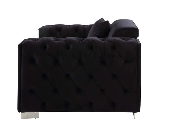 Trislar - Sofa With 4 Pillows (Same 52525) - Black Velvet