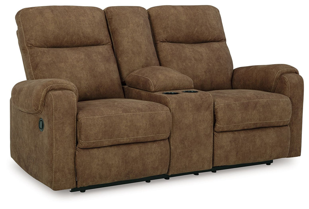 Edenwold - Brindle - Dbl Reclining Loveseat with Console