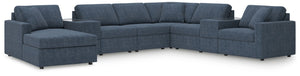 Modmax - Ink - Sectional Blue 8 Pc. Sectional With Laf Corner Chaise And Storage Consoles