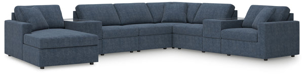 Modmax - Ink - Sectional Blue 8 Pc. Sectional With Laf Corner Chaise And Storage Consoles