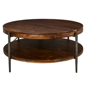 Bengal - 41" Round Cocktail Table With 2 End Tables - Hickory Brown