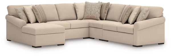 LadyMae - Sectional Beige 5 Pc. Left Arm Facing Corner Chaise Sectional