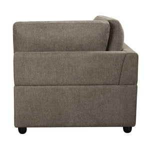 Rylie - Modular Wedge With 3 Pillows - Brown Linen