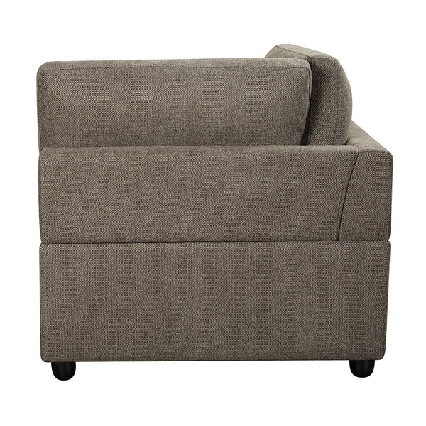 Rylie - Modular Wedge With 3 Pillows - Brown Linen