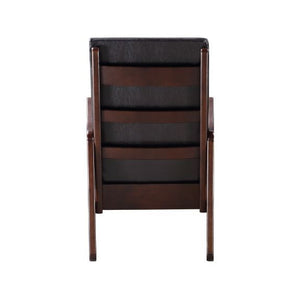 Raina - Rocking Chair - Dark Brown Synthetic Leather & Espresso