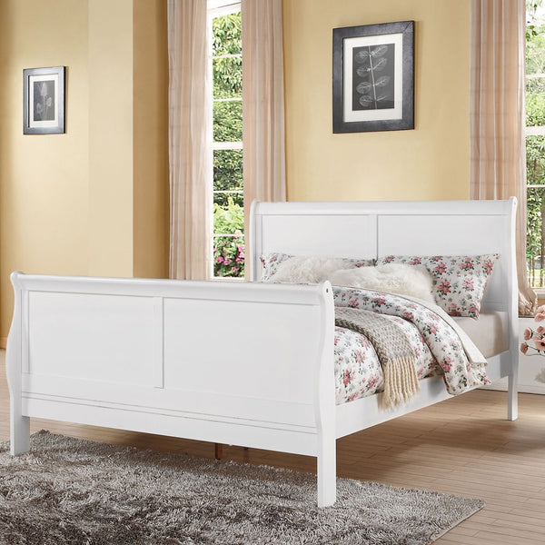Louis Philippe III - Bed (FB 34"H) White King
