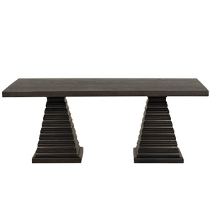 Plateau - Rectangle Table Pedestal Base - Rustic Espresso