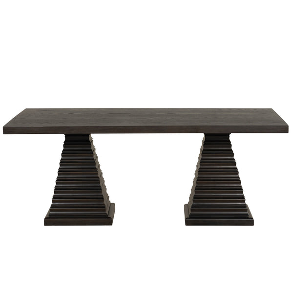 Plateau - Rectangle Table Pedestal Base - Rustic Espresso