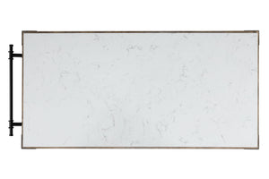 Alforvott - Kitchen Island - Marble Top & Weathered Gray