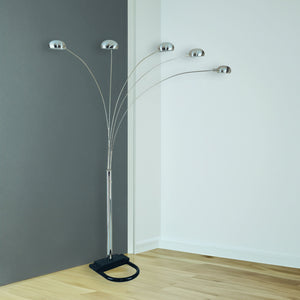 Peacock - Shade Floor Lamp - Pewter