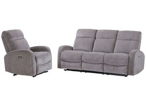 Tuscany - Power Reclining Sofa Set Gray 2 Pc. Sofa, Recliner