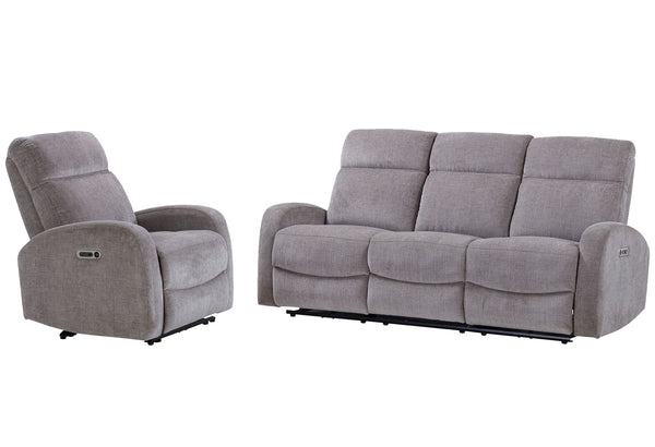 Tuscany - Power Reclining Sofa Set Gray 2 Pc. Sofa, Recliner