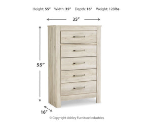 Bellaby - Five Drawer Chest - Whitewash