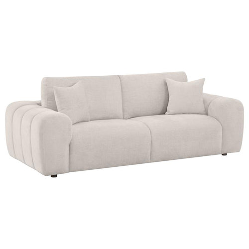 Burnett - Chenille Upholstered Wide Arm Sofa Beige