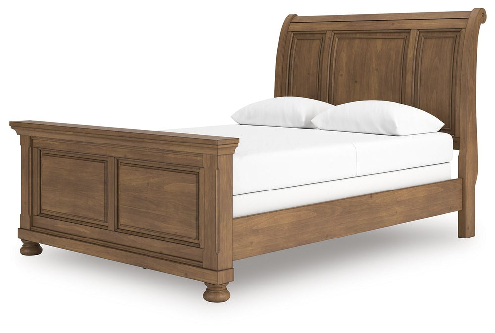 Feddinger - Sleigh Bed Light Brown