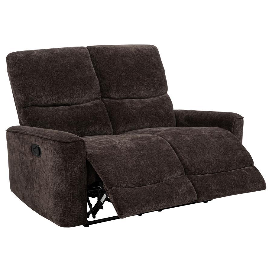Navarro - Chenille Upholstered Reclining Loveseat Dark Brown